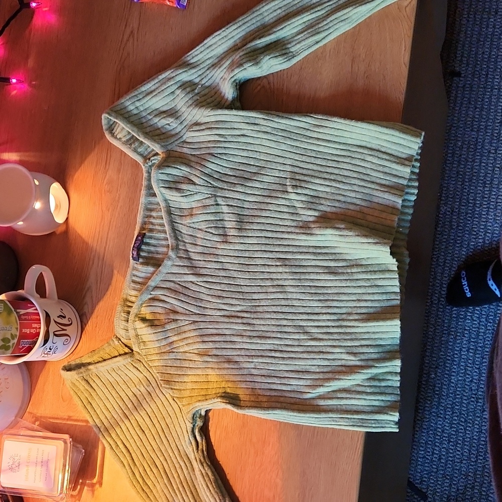 cropped sage green sweater
